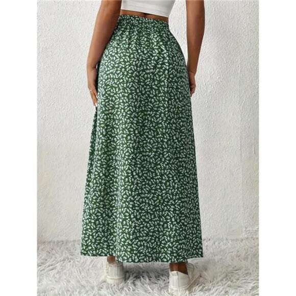 Slit Printed Skirt - Picture 4 of 10